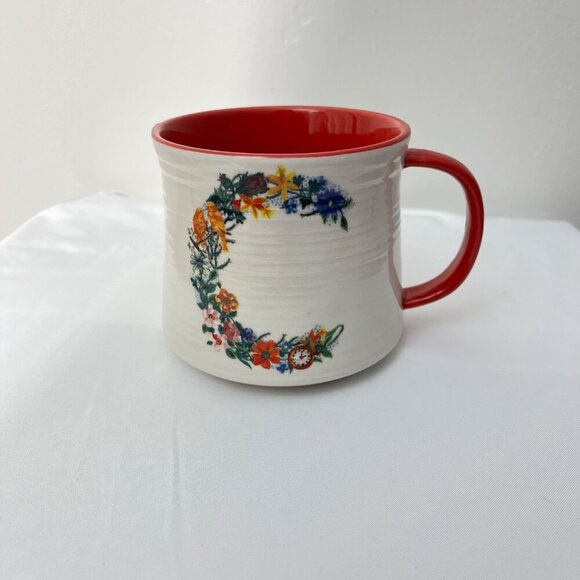 Nathalie Lete Anthropologie Ceramic Mug With Floral & Donkey Design - Picture 2 of 5